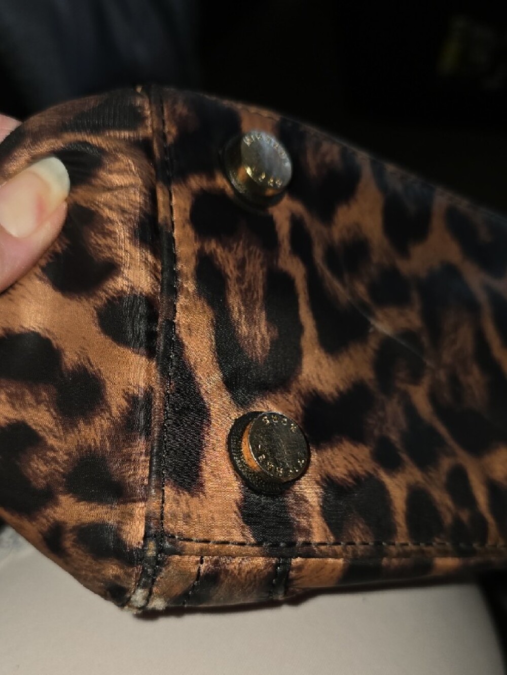 Michael Kors Leopard-Print Tote in Brown/Black w/Gold Hardware Needs Zipper Pull - Picture 9 of 14